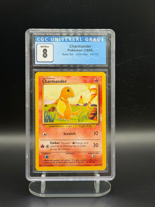 CGC 8 Charmander 46/102 - 1999 Base Set Unlimited