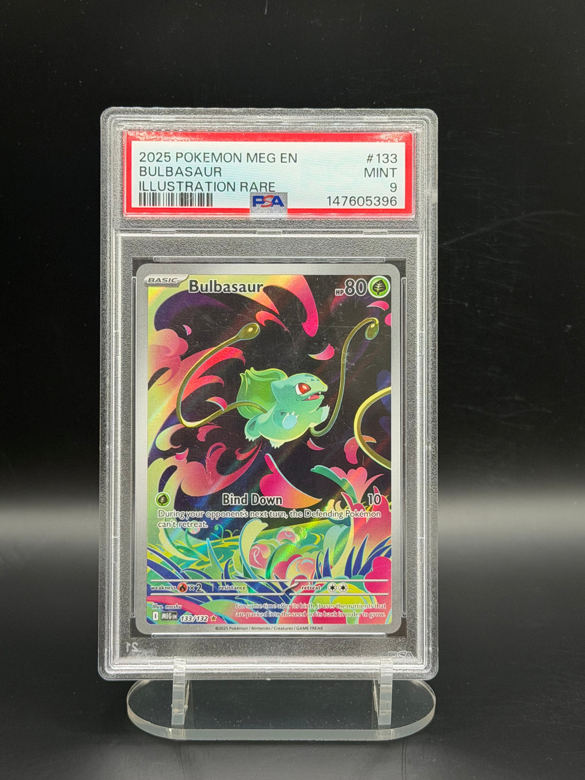 PSA 9 Bulbasaur 133/132 - Mega Evolution (Illustration Rare)