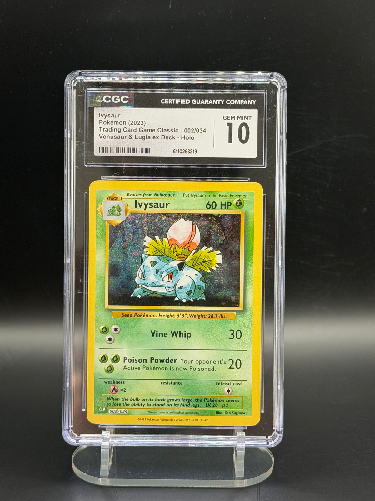 CGC 10 Ivysaur 002/034 - Venusaur & Lugia ex Deck Promo