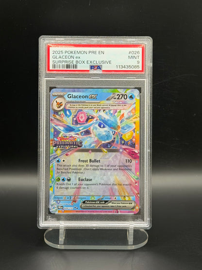 PSA 9 Glaceon ex 026/131 - Prismatic Evolution Stamped Promo