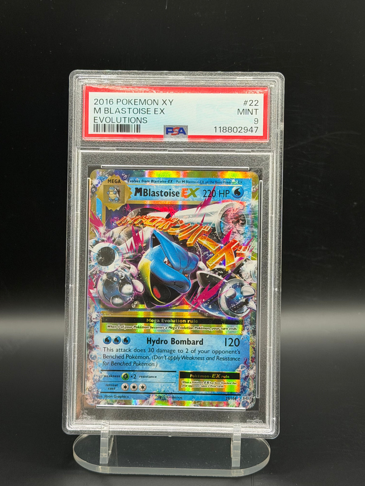 PSA 9 Mega Blastoise EX 22/108 - XY Evolutions (Ultra Rare)