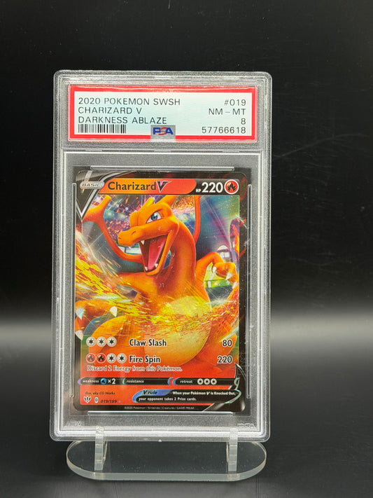 PSA 8 Charizard V 019/189 - Darkness Ablaze (Ultra Rare)