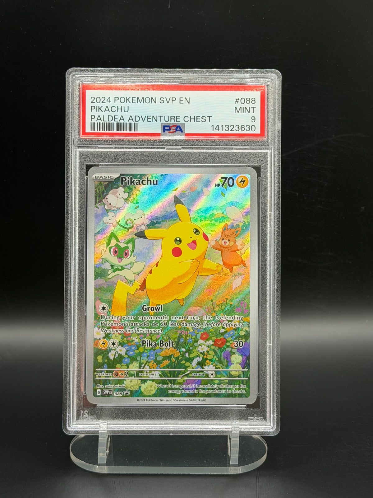 PSA 9 Pikachu SVP088 - Paldea Adventure Chest Promo