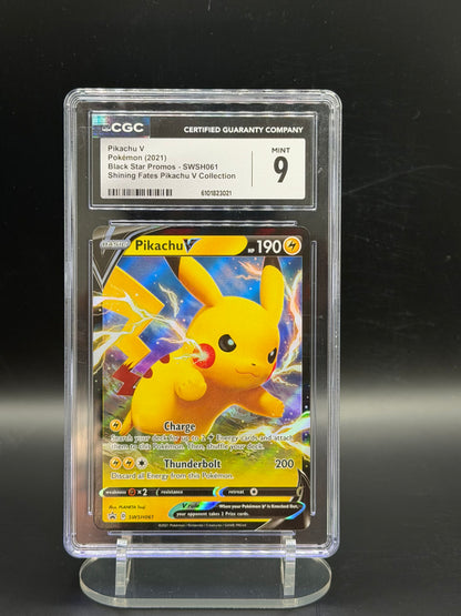 CGC 9 Pikachu V SWSH061 - Shining Fates Black Star Promo