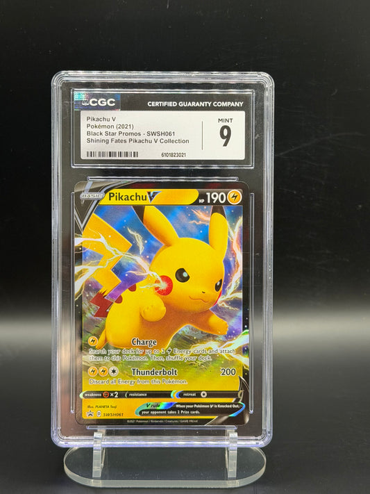 CGC 9 Pikachu V SWSH061 - Shining Fates Black Star Promo