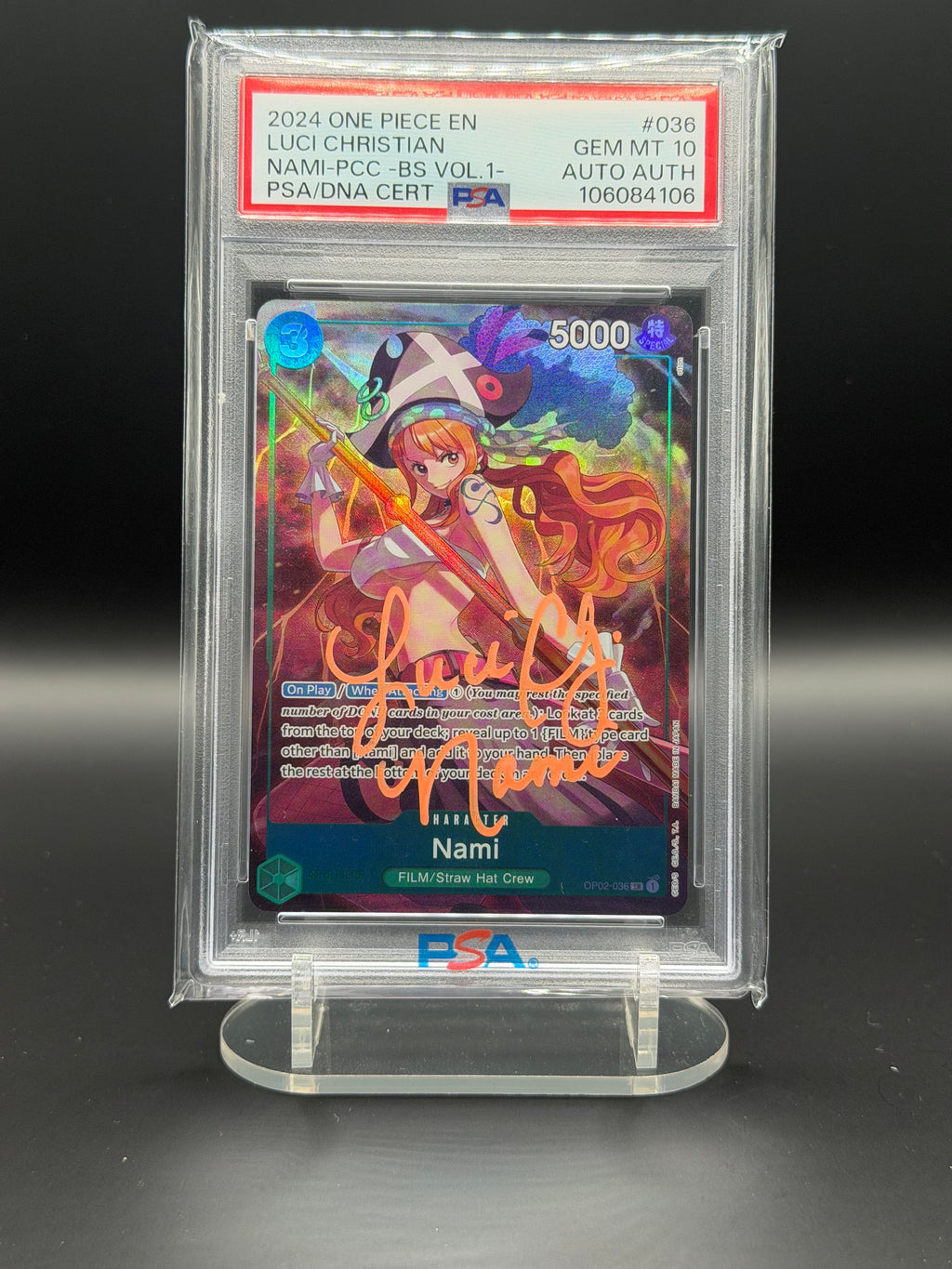 Nami - Autograph PSA 10 - OP02-036 (best collections) Lucy Christian