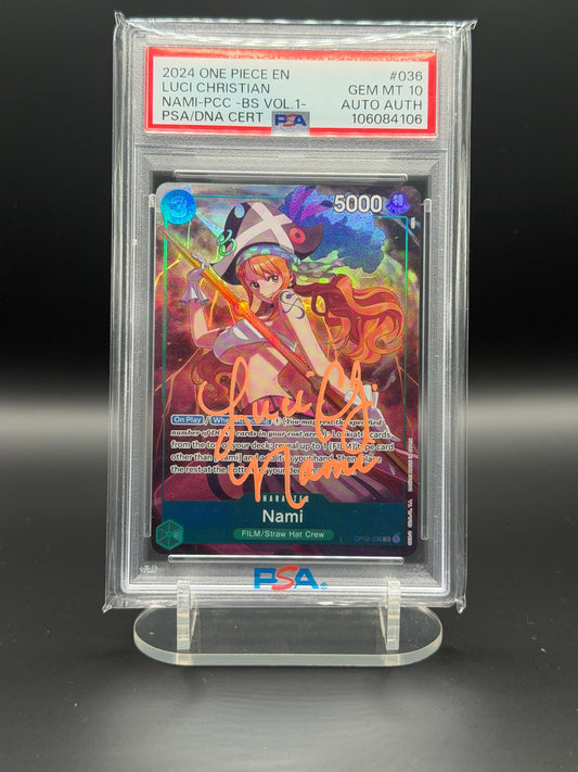 Nami - Autograph PSA 10 - OP02-036 (best collections) Lucy Christian