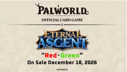 Palworld Official Card Game Eternal Ascent Red/Green banner – on sale 18 December 2026