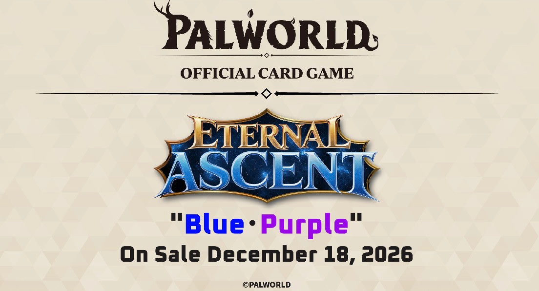Palworld Official Card Game Eternal Ascent Blue/Purple banner – on sale 18 December 2026