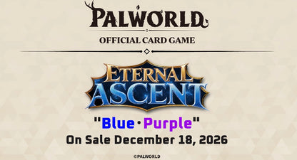 Palworld Official Card Game Eternal Ascent Blue/Purple banner – on sale 18 December 2026