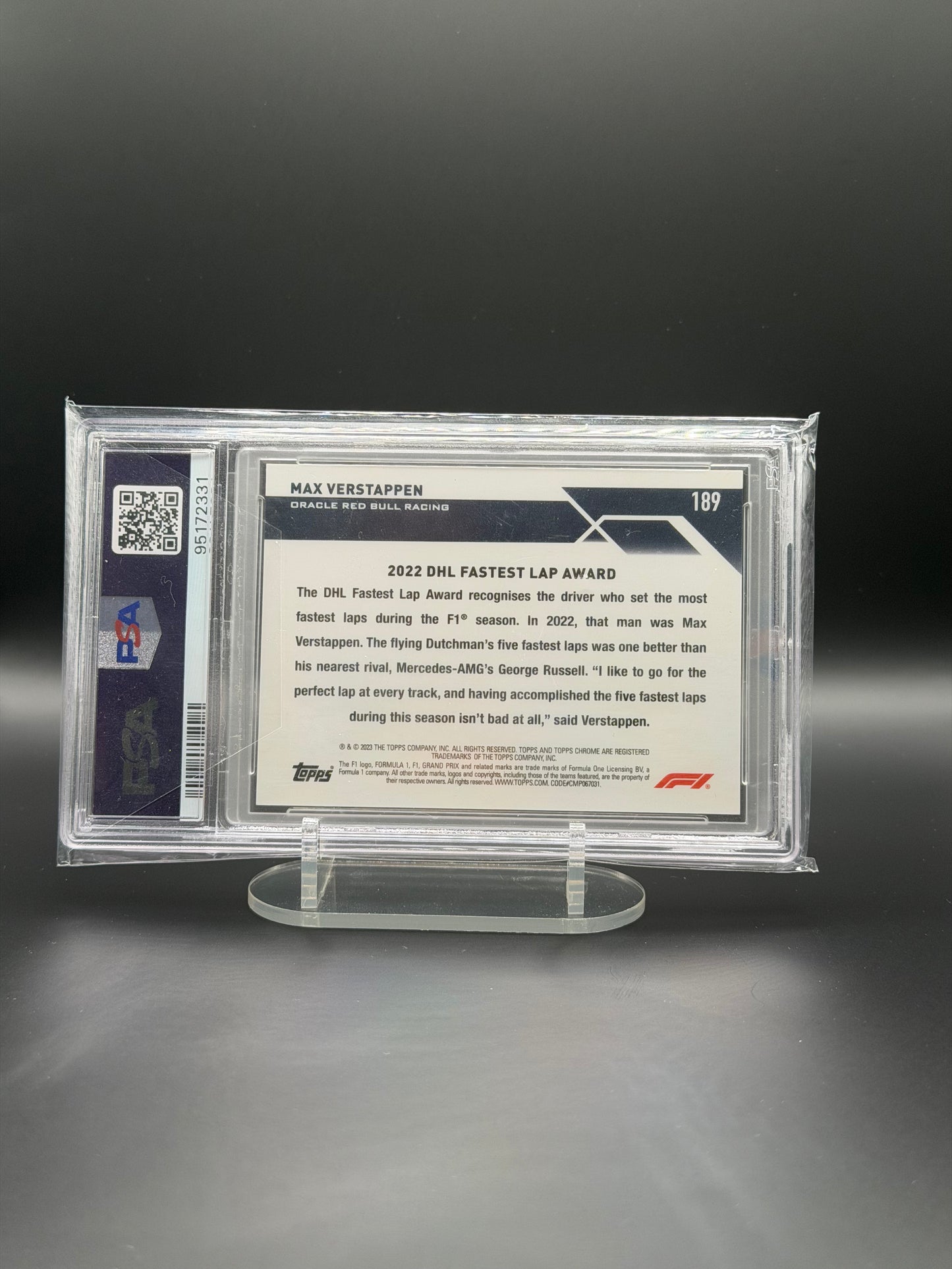 F1 - Max Verstappen 5/5- True Red - PSA 10 - Photo 2