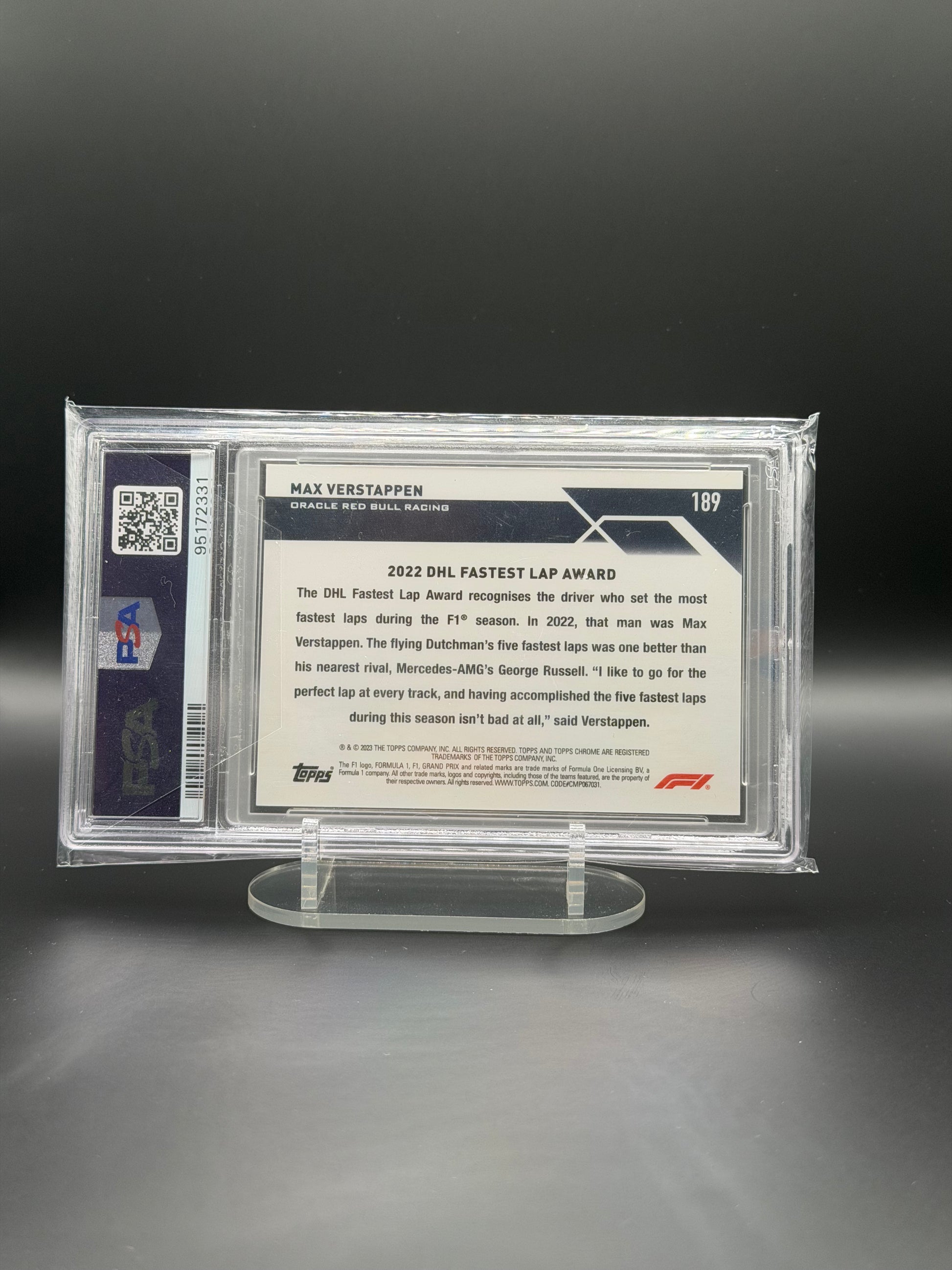 F1 - Max Verstappen 5/5- True Red - PSA 10 - Photo 2