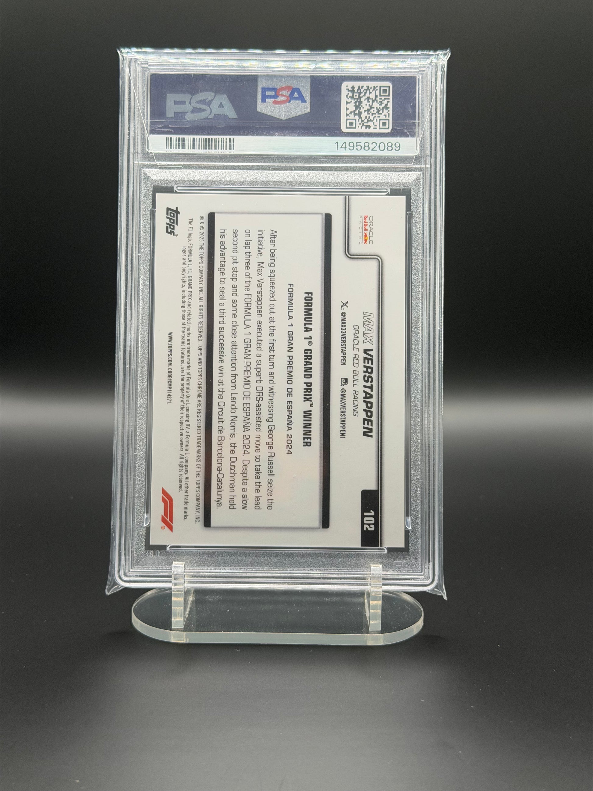 F1 - Max Verstappen /25 - Sapphire Orange - PSA 9 - Photo 2
