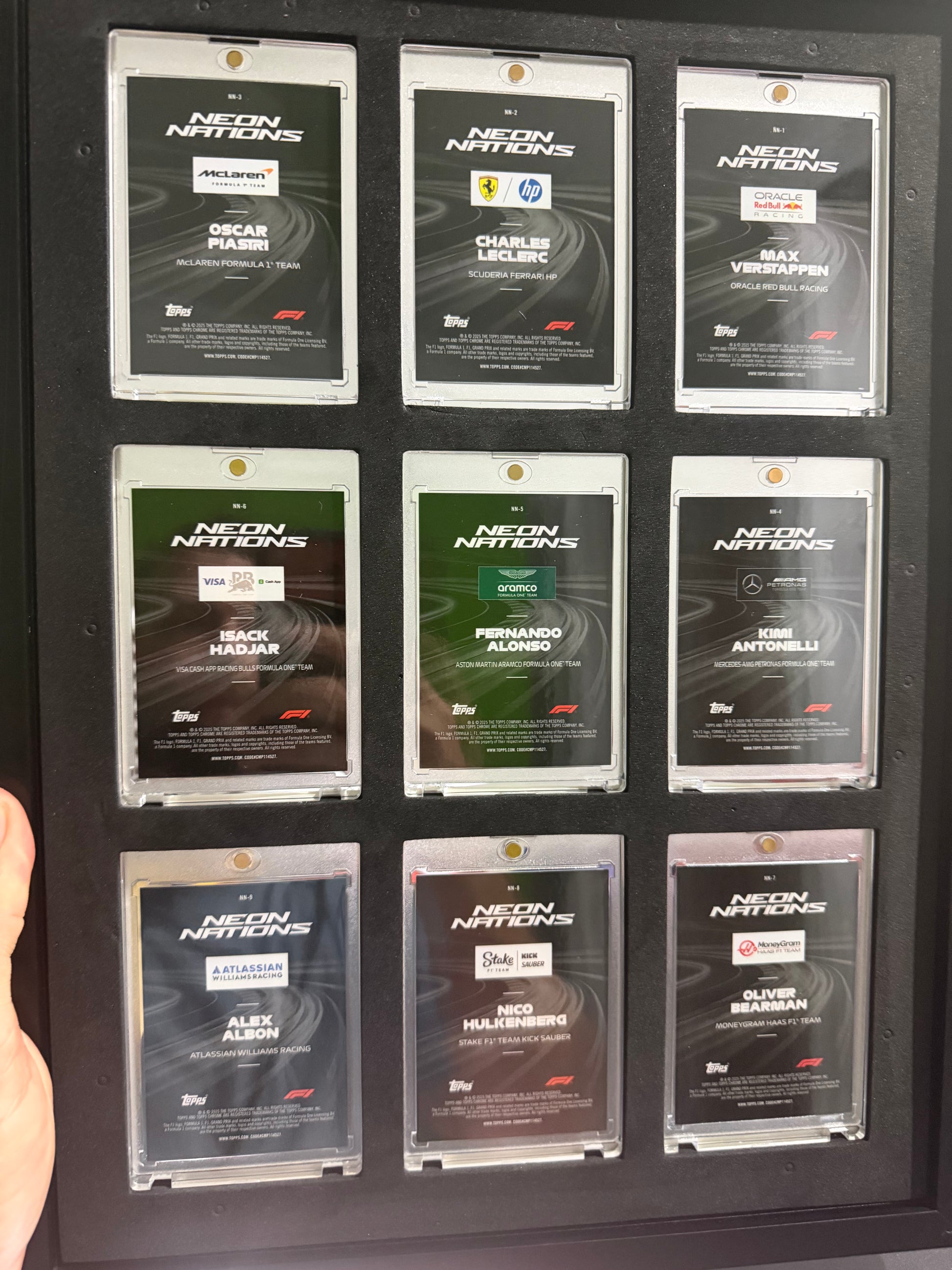 2025 Topps Chrome F1 Neon Nations Complete Set NN1-NN9 Kimi Antonelli Verstappen Piastri - Photo 2