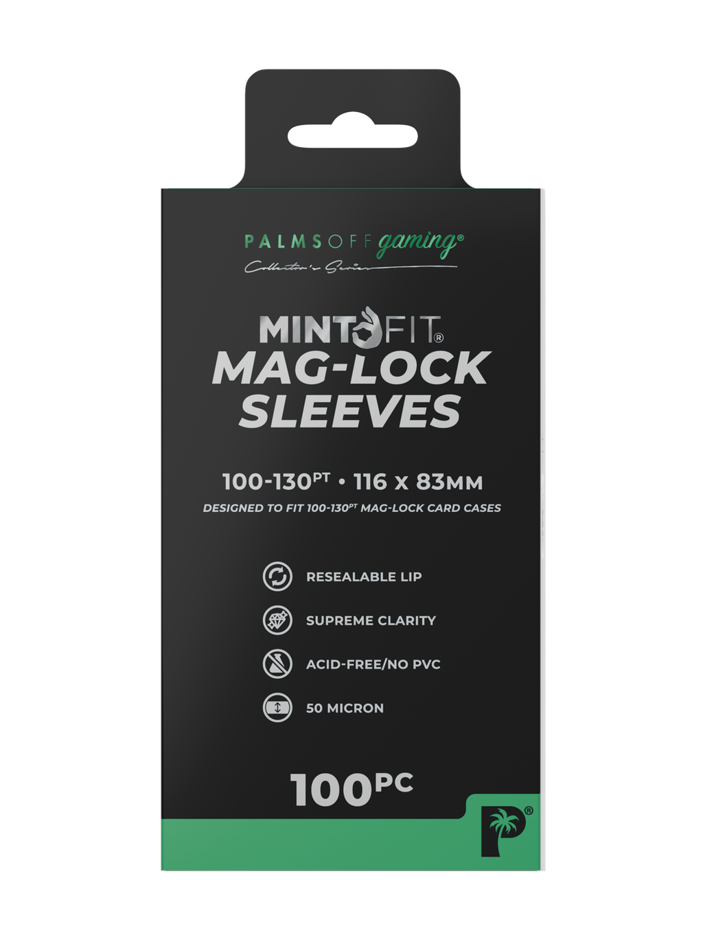 MintFit Mag-Lock Card Case Sleeves (100pt-130pt) - 100pc