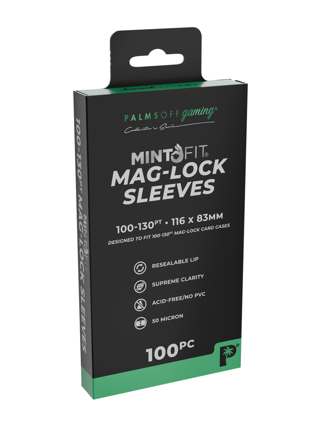 MintFit Mag-Lock Card Case Sleeves (100pt-130pt) - 100pc