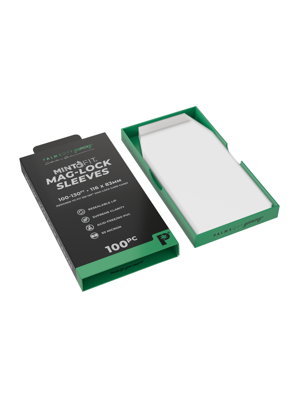 MintFit Mag-Lock Card Case Sleeves (100pt-130pt) - 100pc
