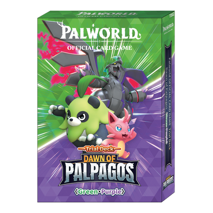 Palworld TCG Dawn of Palpagos Green・Purple Trial Deck (TD02), official product render