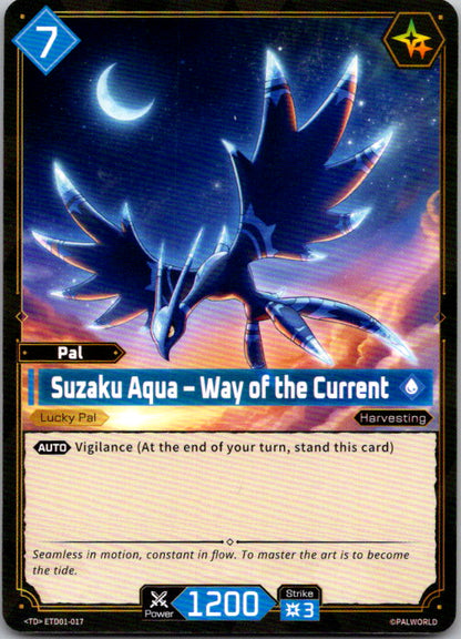 Palworld TCG trial deck card Suzaku Aqua - Way of the Current, Pal card, ETD01-017