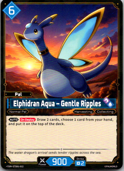 Palworld TCG trial deck card Elphidran Aqua - Gentle Ripples, Pal card, TDR rarity, ETD01-012