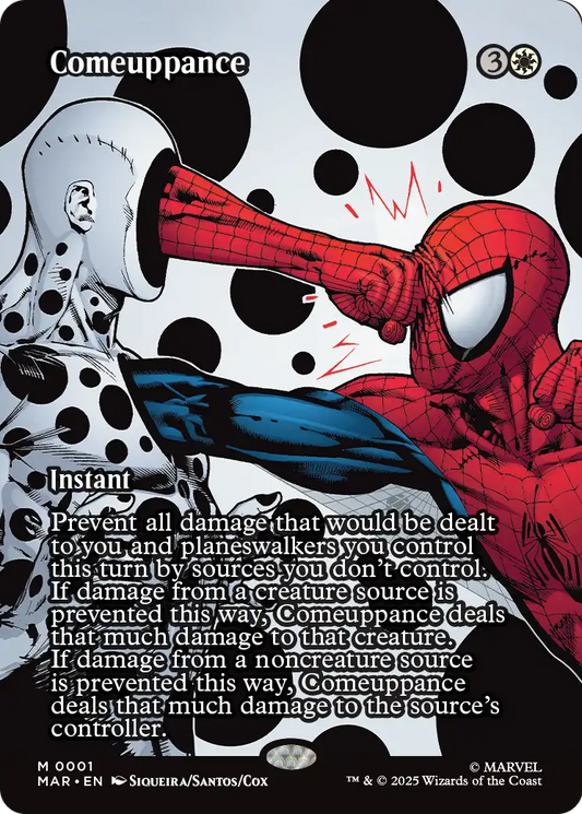 Comeuppance Marvel Universe foil card, number 1